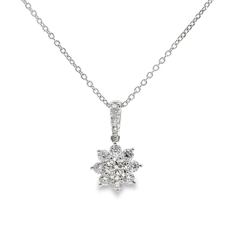 unique promise ring for girlfriend Foreveermark White Gold Diamond Halo Pendant