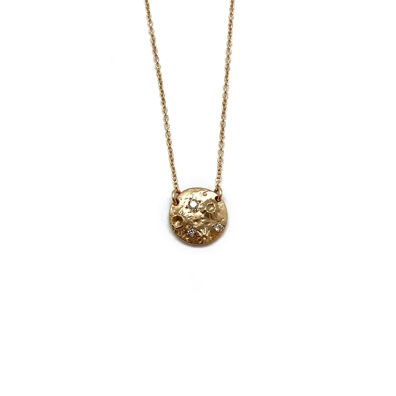 vintage sapphire necklace Full Moon Gold & Diamond Pendant