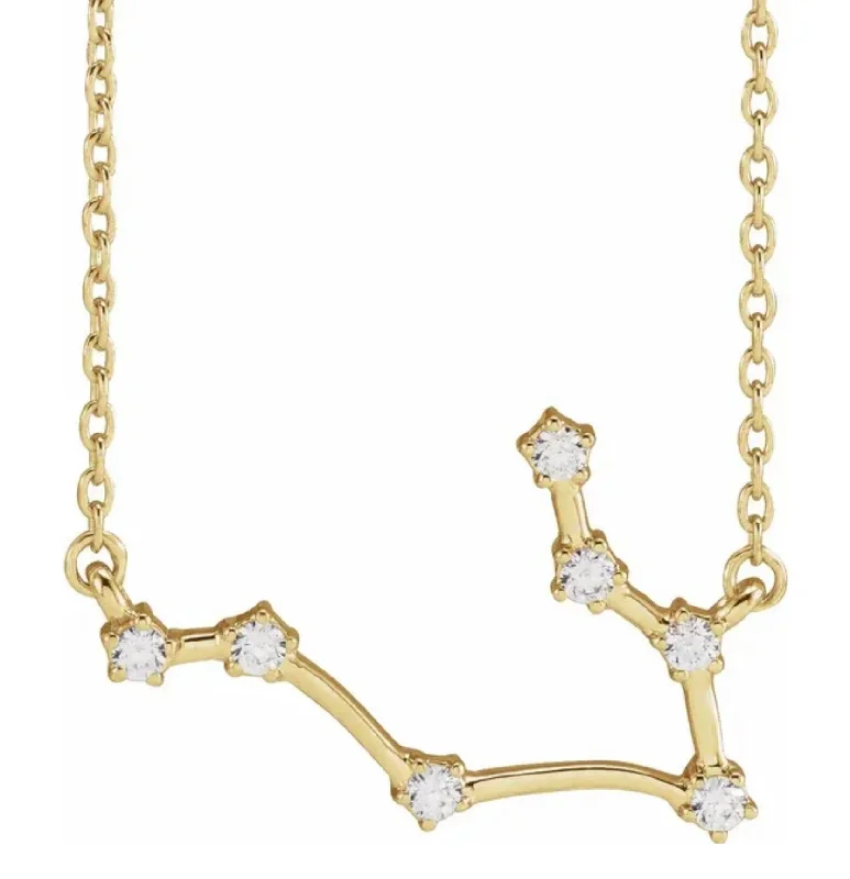 bezel set engagement ring modern Gemini Diamond Constellation Necklace