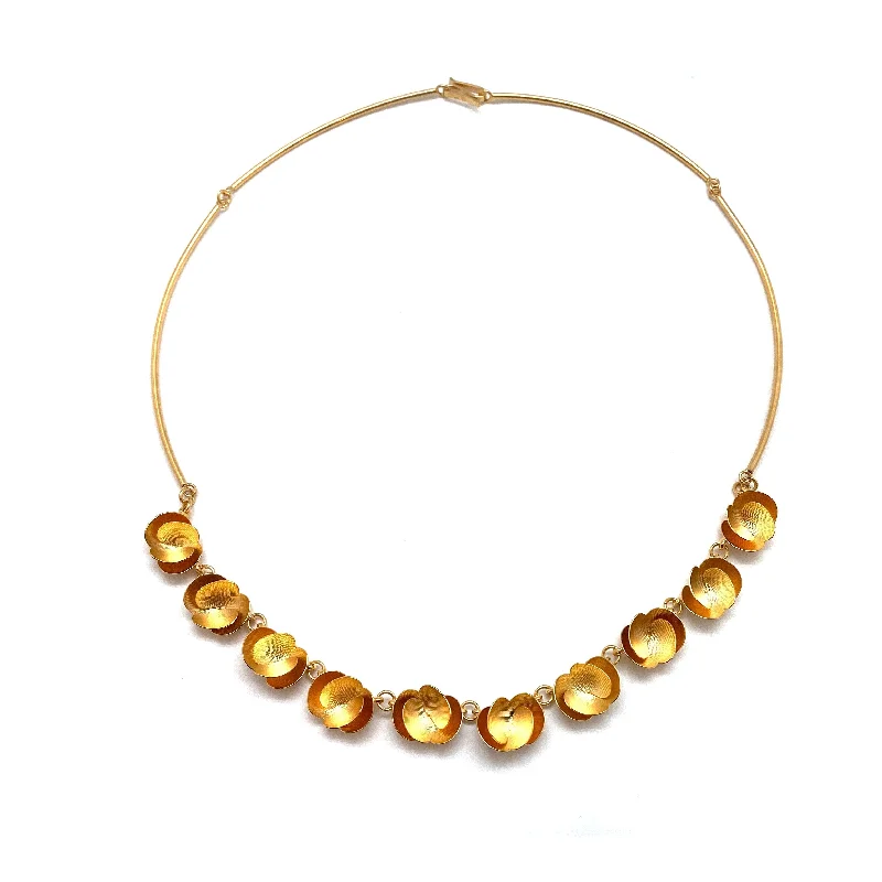 cubic zirconia stud earrings classic Gold Blossoms Necklace