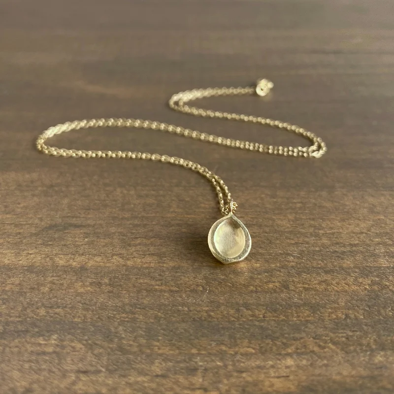 minimalist rose gold stacking rings Gold Seed Pendant