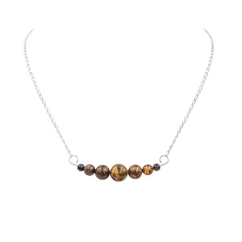 celestial orbit ring set Golden Pietersite ~ Dangles Interchangeable Silver Necklace