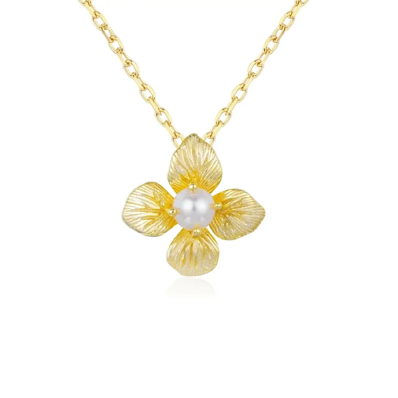 vintage lock and key necklace Gossamer Petal Pearl Necklace (Yellow Gold)