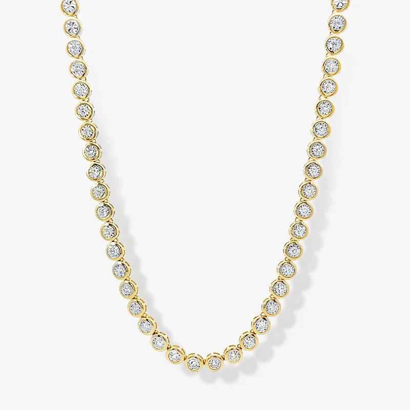 dainty birthstone ring for women Halfway Bezel Set 1.95CT Tennis Necklace