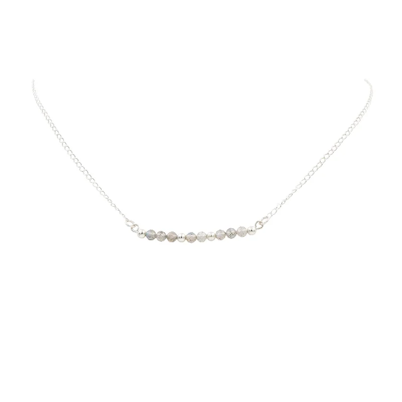 minimalist cubic zirconia earrings Labradorite Flashes Necklace