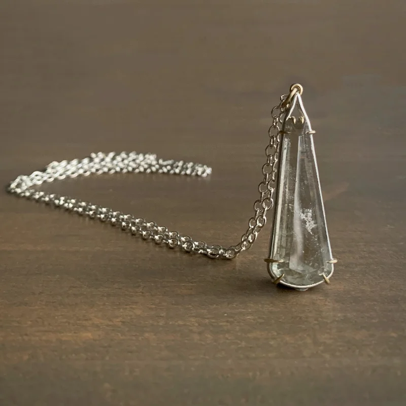 simple snake chain necklace Seawater Aquamarine Vanity Necklace