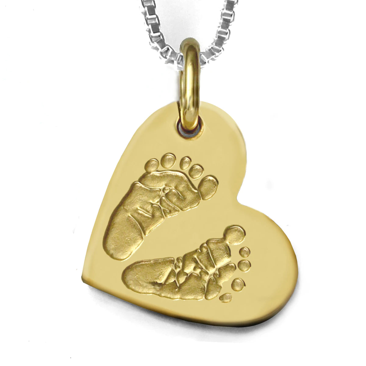 sterling silver angel wing pendant Heart on Side Print Necklace