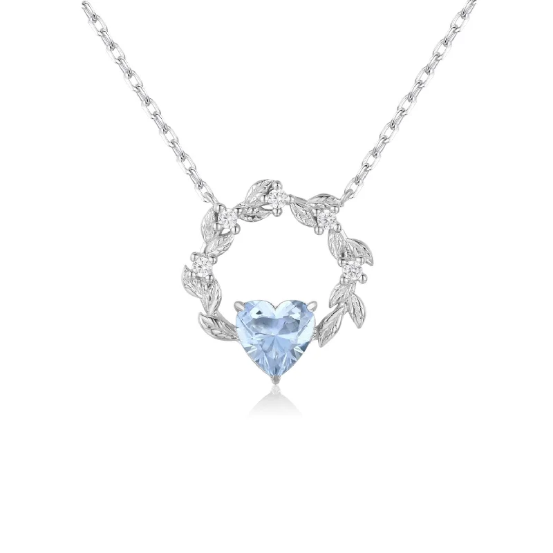 gemstone stacking rings colorful Heart’s Desire Aquamarine Necklace©