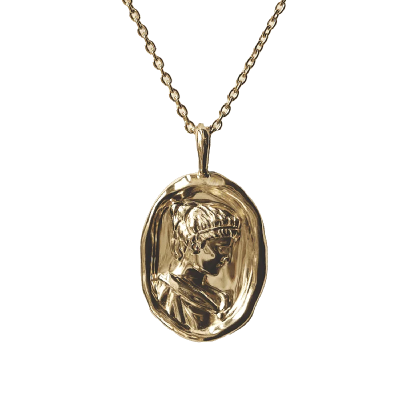 minimalist horseshoe necklace gold Hypatia Molten Gold Pendant