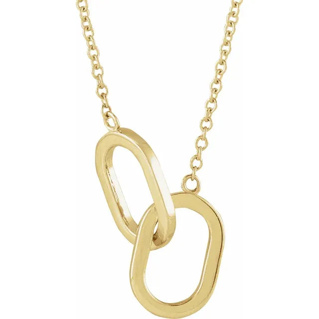 dainty gold chain earrings Interlocking Link Necklace