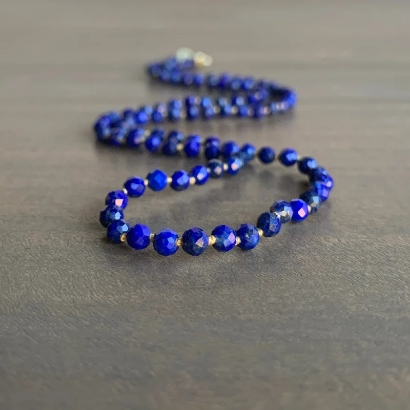 handmade wire-wrapped gemstone ring Lapis Lazuli Faceted Bead Strand
