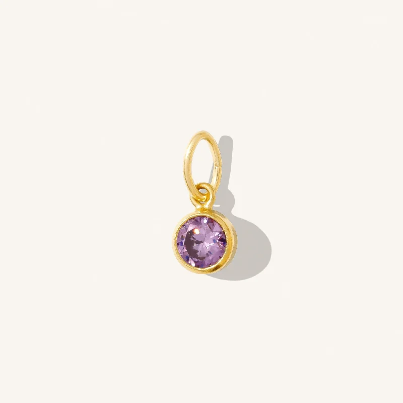 luxury diamond anniversary band June Birthstone Charm (Alexandrite)