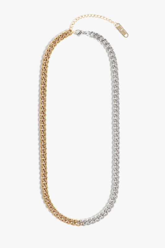 men’s woven leather bracelet KELSEY CHAIN - mixed metal