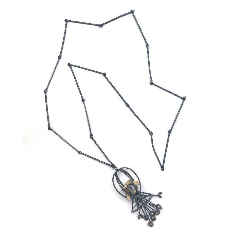 handcrafted sterling silver necklace Kinetic Cage Necklace