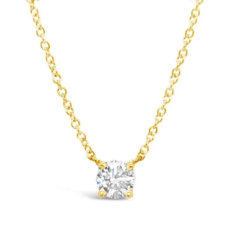 minimalist black diamond studs Lab Grown 0.75 Ct. Yellow Gold Diamond Solitaire Pendant
