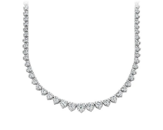 genuine ruby ring women Lab Grown 16.00 Cttw. Graduated Diamond Riviera Necklace