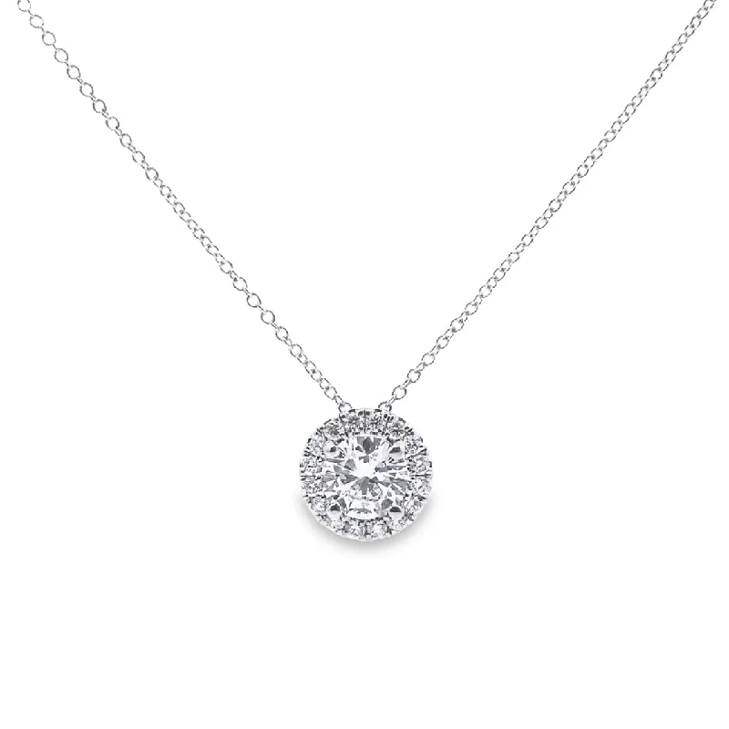 real diamond eternity band Lab Grown White Gold Diamond Halo Pendant
