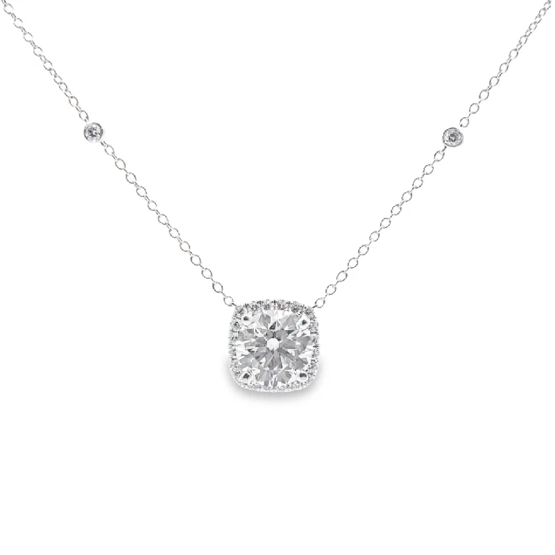 personalized couple’s bracelet engraved Lab Grown White Gold Diamond Halo Necklace personalized couple’s bracelet engraved Lab Grown White Gold Diamond Halo Necklace
