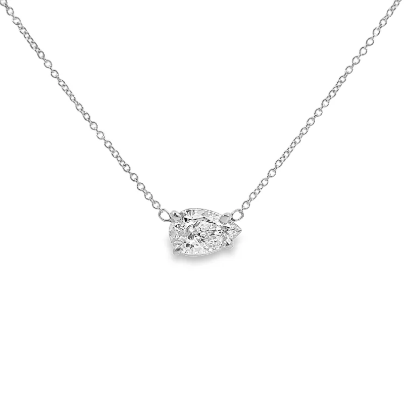 celestial meteor shower earrings Lab Grown White Gold East/West Set Pear Shape Diamond Solitaire Necklace celestial meteor shower earrings Lab Grown White Gold East/West Set Pear Shape Diamond Solitaire Necklace