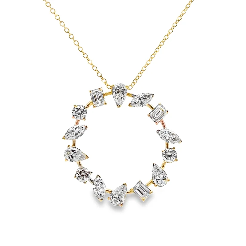 men’s engraved stainless steel bracelet Lab Grown Yellow Gold Multi-Shape Diamond Circle Pendant men’s engraved stainless steel bracelet Lab Grown Yellow Gold Multi-Shape Diamond Circle Pendant