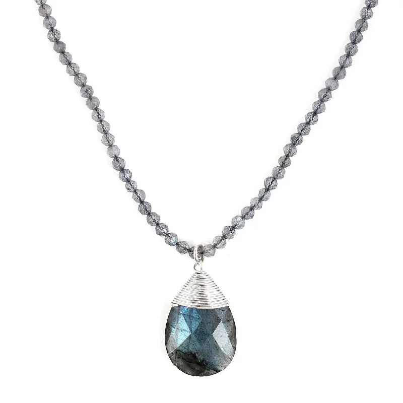 infinity knot wedding band Labradorite Pendant Necklace