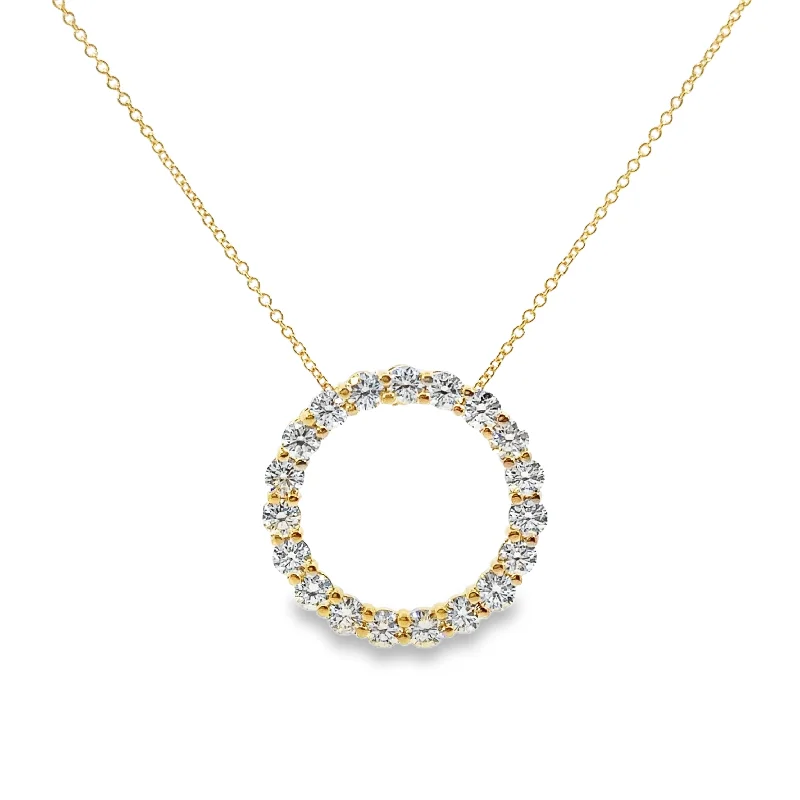 emerald-cut aquamarine necklace Forevermark 1.70 Cttw. Yellow Gold Diamond Circle Pendant