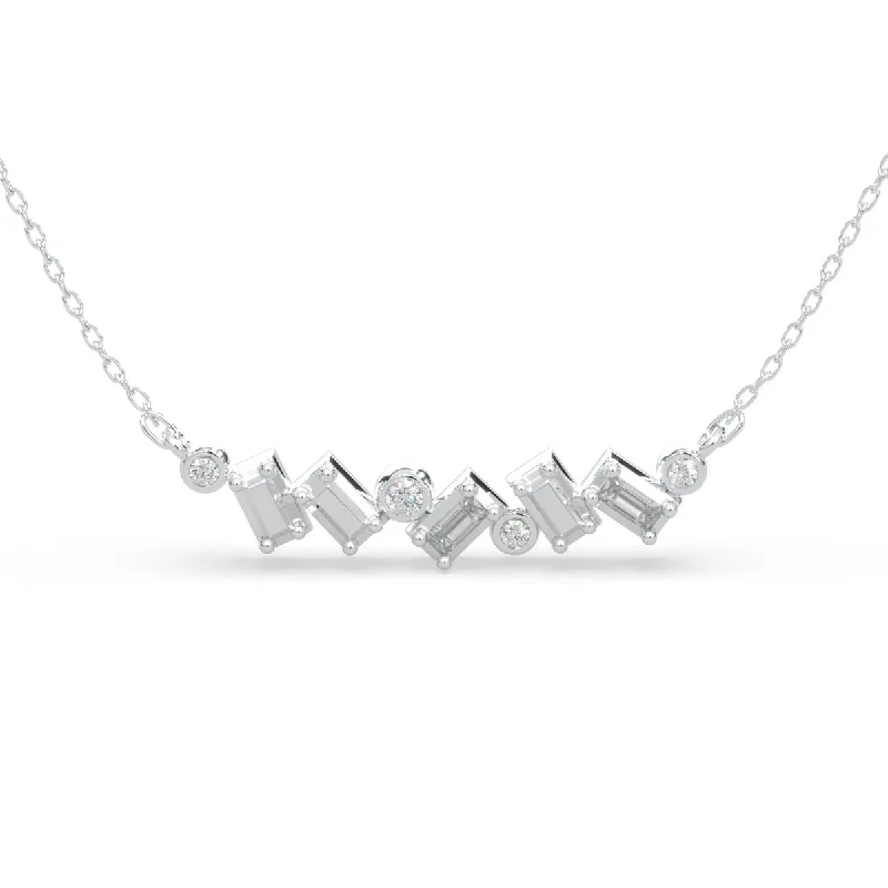 white gold diamond cluster ring Lands Collection "Ice" Necklace