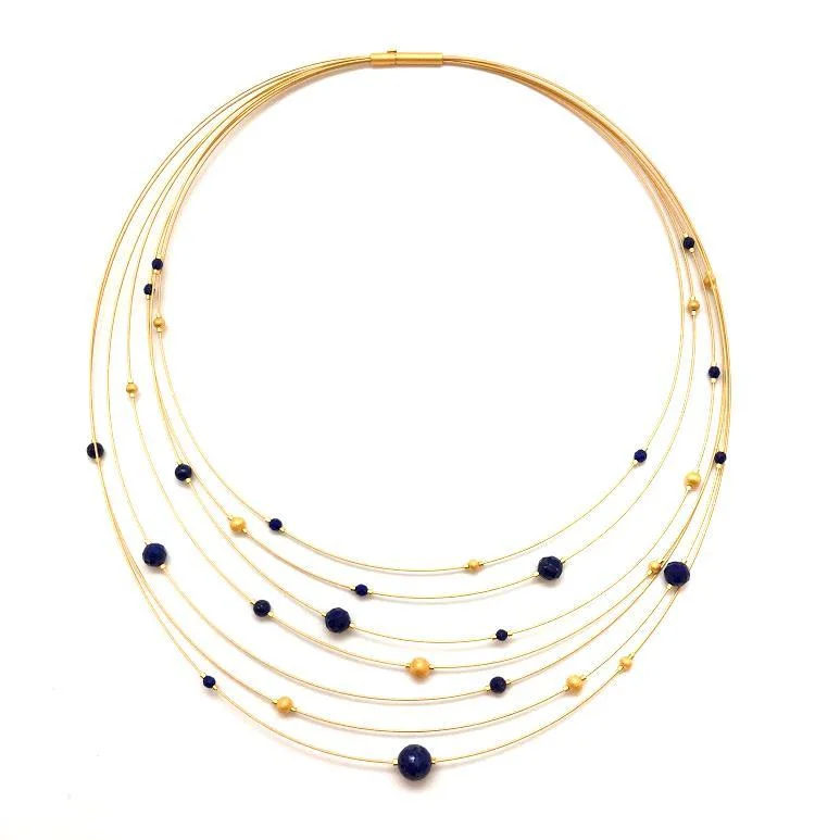 vintage art deco engagement ring Lapis Collar Necklace