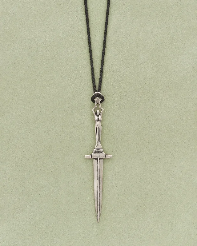 oval blue sapphire ring Large Dagger Pendant