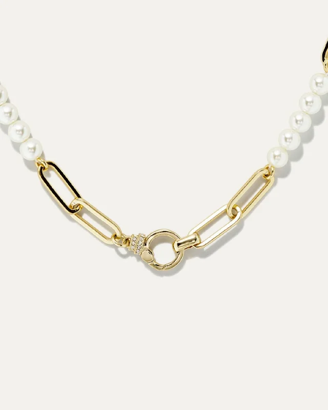 bold gothic vampire ring Lauren Pearl Necklace