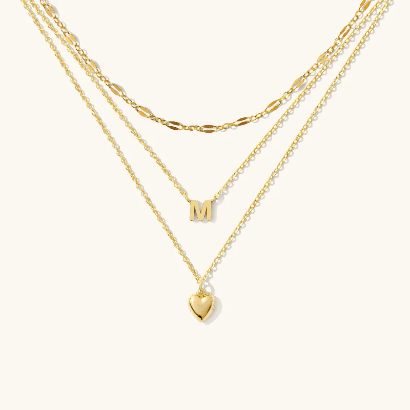 simple engraved wedding ring Layered Necklace Set #1