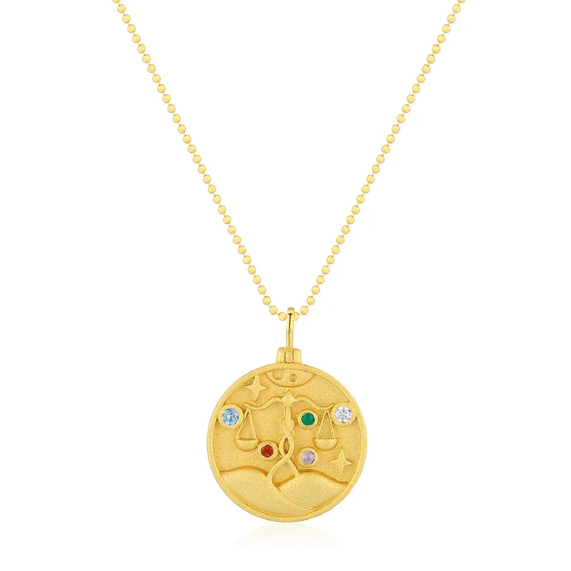 large statement turquoise ring Libra Zodiac Mantra Necklace