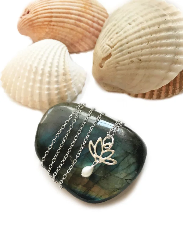simple snake chain necklace Lotus Drop Necklace