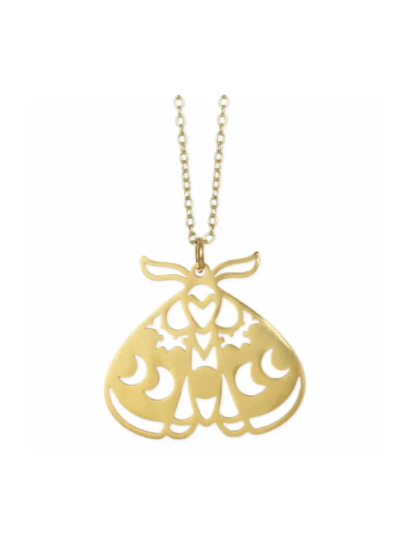 natural amethyst necklace Lunar Luna Moth Necklace