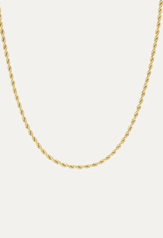luxury diamond anniversary band Mara Rope Chain Necklace Gold