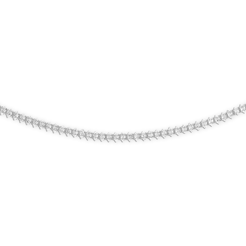 elegant pearl necklace with diamonds Marquise Tennis Necklace