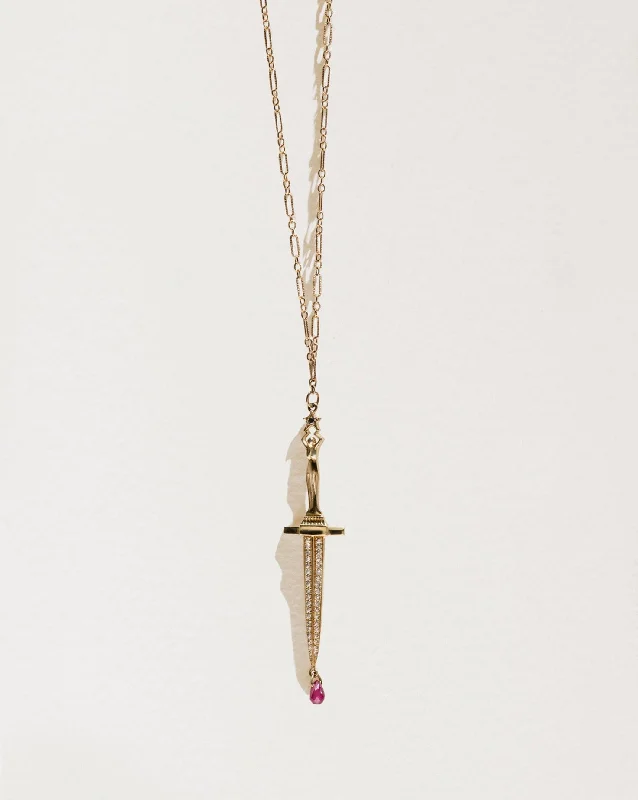 heart pendant necklace gold Dagger Pendant