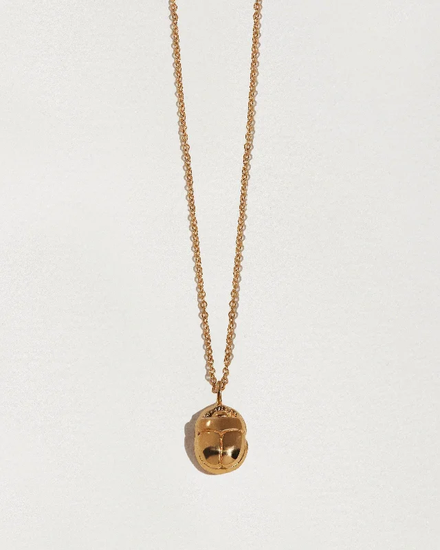 delicate chain necklace gold Mini Scarab Pendant