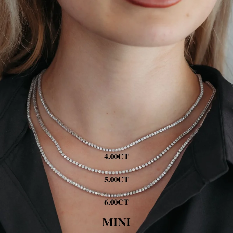 delicate angel wings necklace Straight Line "Classic" Mini Diamond Tennis Necklaces