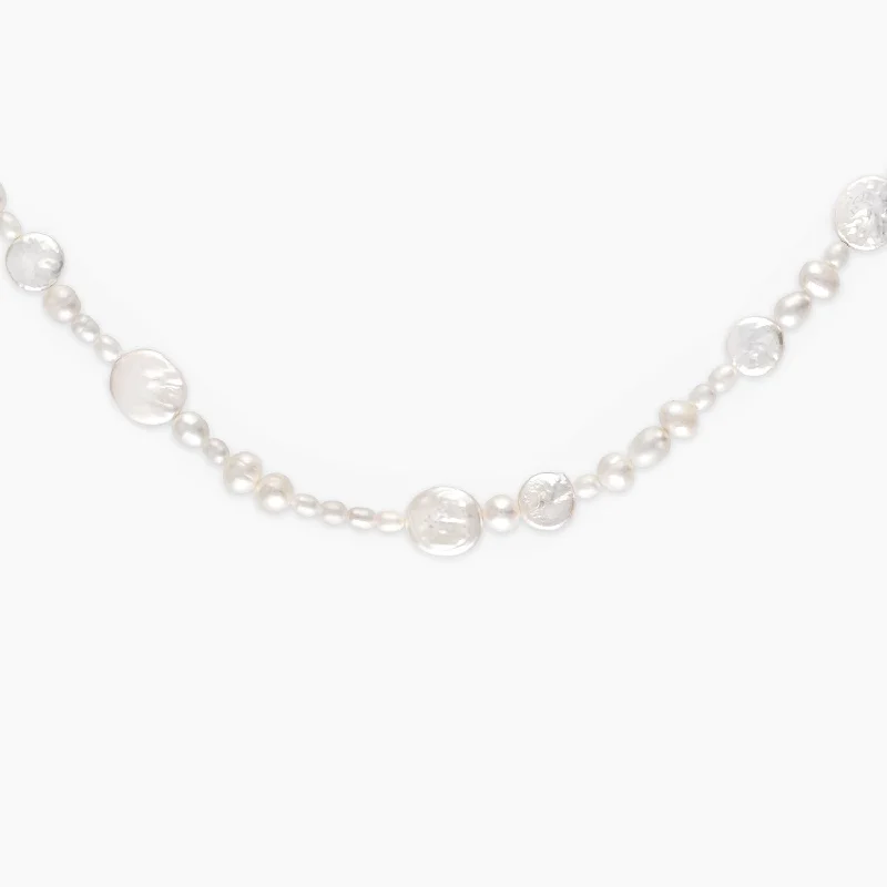 gold medallion pendant necklace Mixed Pearl Necklace