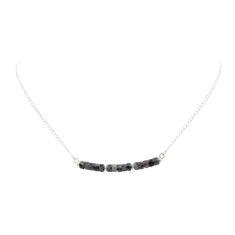 celestial lunar eclipse pendant Modern Larvikite Necklace