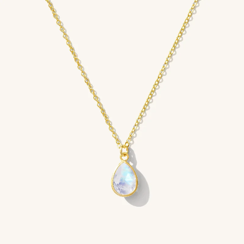 ruby and diamond engagement ring Moonstone Teardrop Necklace