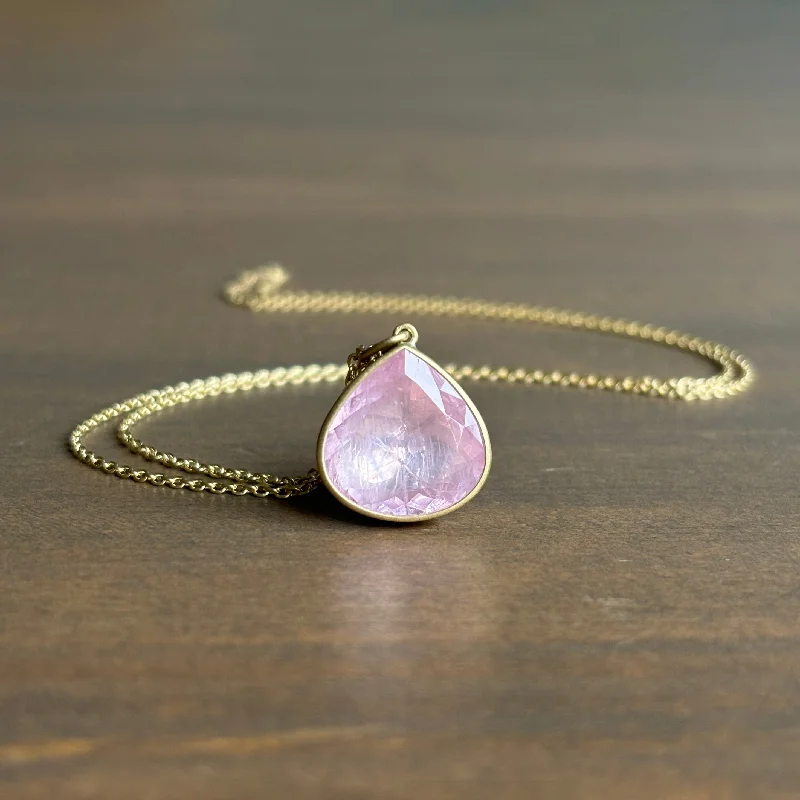 black opal engagement ring Morganite Teardrop Necklace