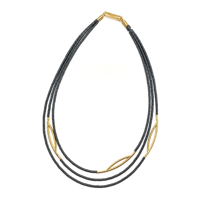 opal gemstone halo ring Multi-Strand Hematite Bead Eyelet Necklace