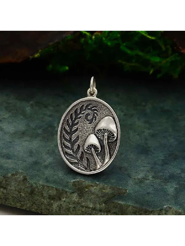 vintage diamond pendant necklace Mushroom & Fern Necklace