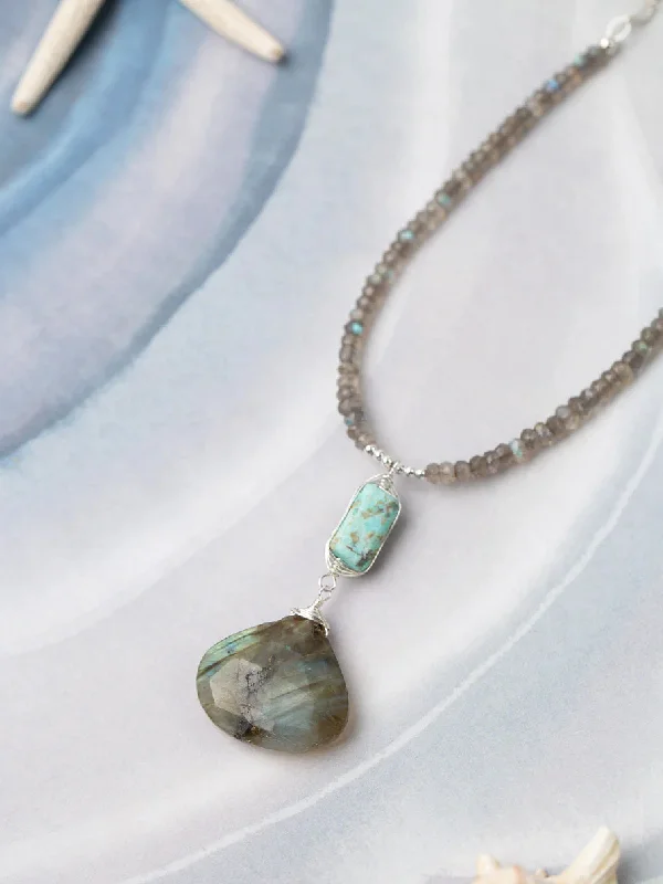 aquamarine and diamond wedding ring Mystic Turquoise & Labradorite Necklace by Anne Vaughan