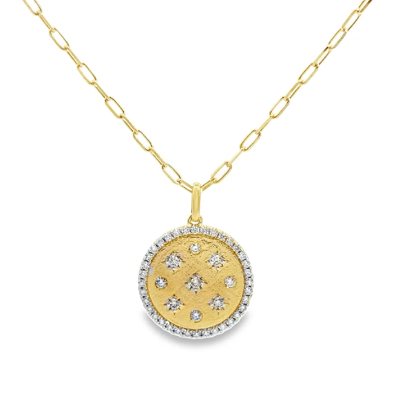 handmade coin pendant necklace Yellow Gold Diamond Fashion Necklace