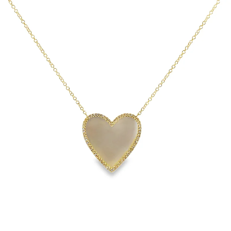handcrafted turquoise necklace Yellow Gold Mother of Pearl and Diamond Heart Necklace handcrafted turquoise necklace Yellow Gold Mother of Pearl and Diamond Heart Necklace