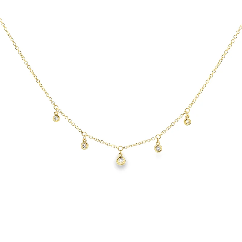 personalized initial ring stackable Yellow Gold Diamond Fashion Necklace