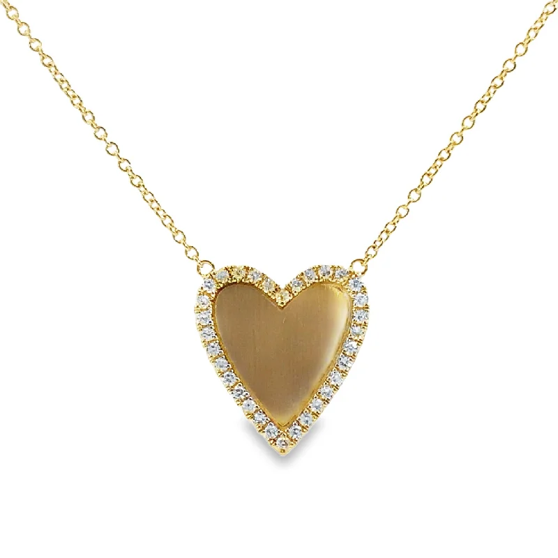 classic diamond solitaire earrings Yellow Gold Diamond Heart Necklace